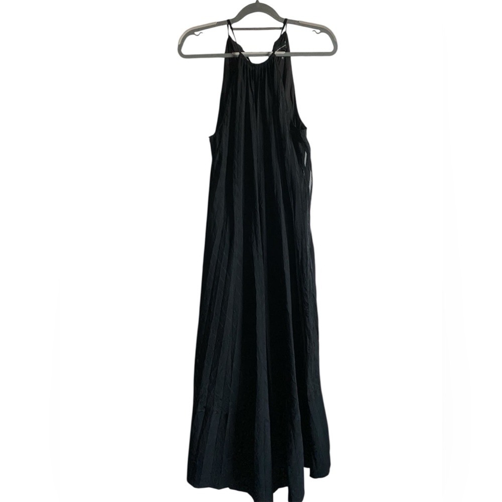 CLUB MONACO Burnout Pleated Maxi Dress Black  Size 8 - Picture 4 of 13